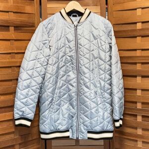 Arizona Jean Company Gray Jacket Quilted Design Women L Polyester Gold Black